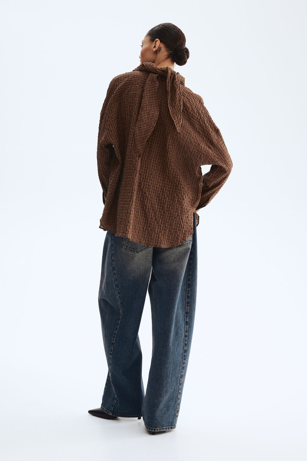 Camisa de sirsaca con fular - H&m фото 4