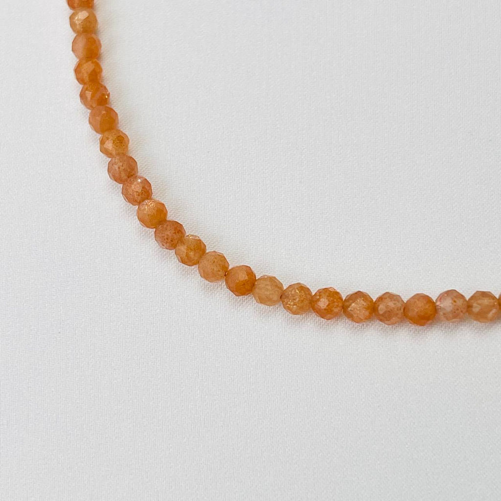 Бусы из Солнечного и Лунного камня "градиент" 40 см +