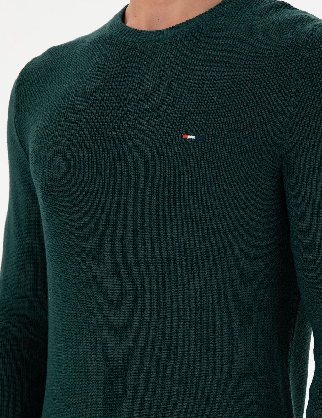 Erkek Slim Fit Bisiklet Yaka Koyu Ye_il Basic Kazak - U.s. polo assn фото 7