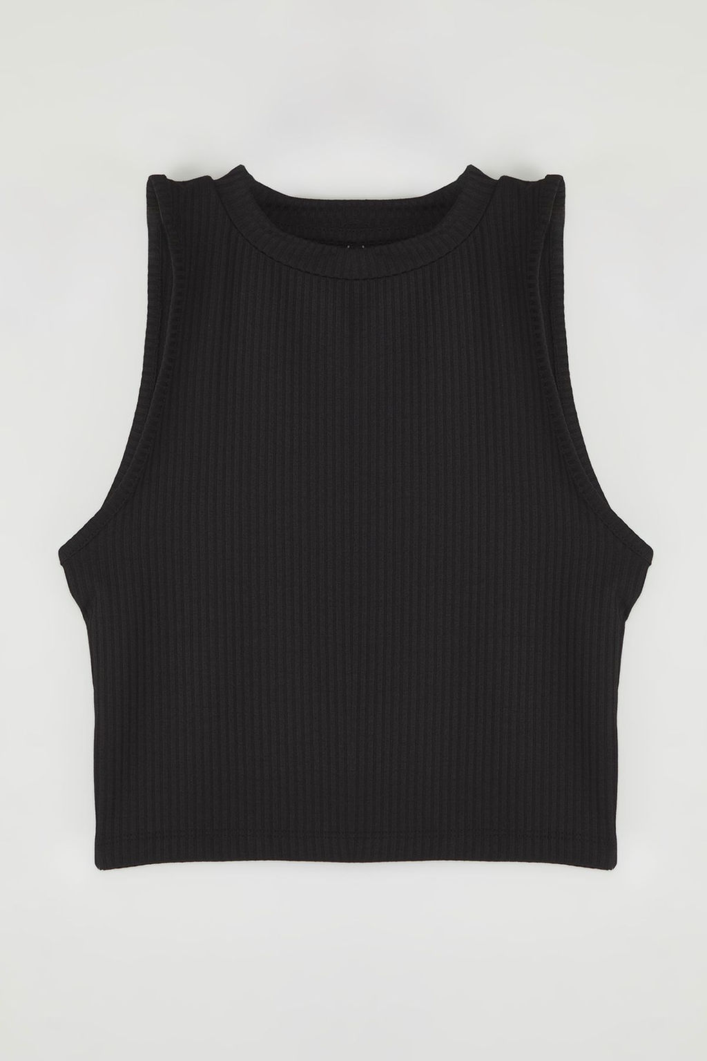 Trendyolmilla Siyah Animal Bask?l? Halter Yaka Fitted/Vucuda Oturan Crop Esnek Orme Bluz TWOSS22BZ0879  фото 9