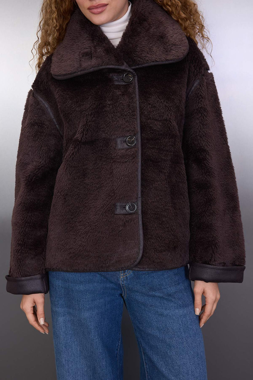 Kahverengi Oversize Kal?p Pelus Mont TWOAW26MO00062 - Trendyolmilla фото 4