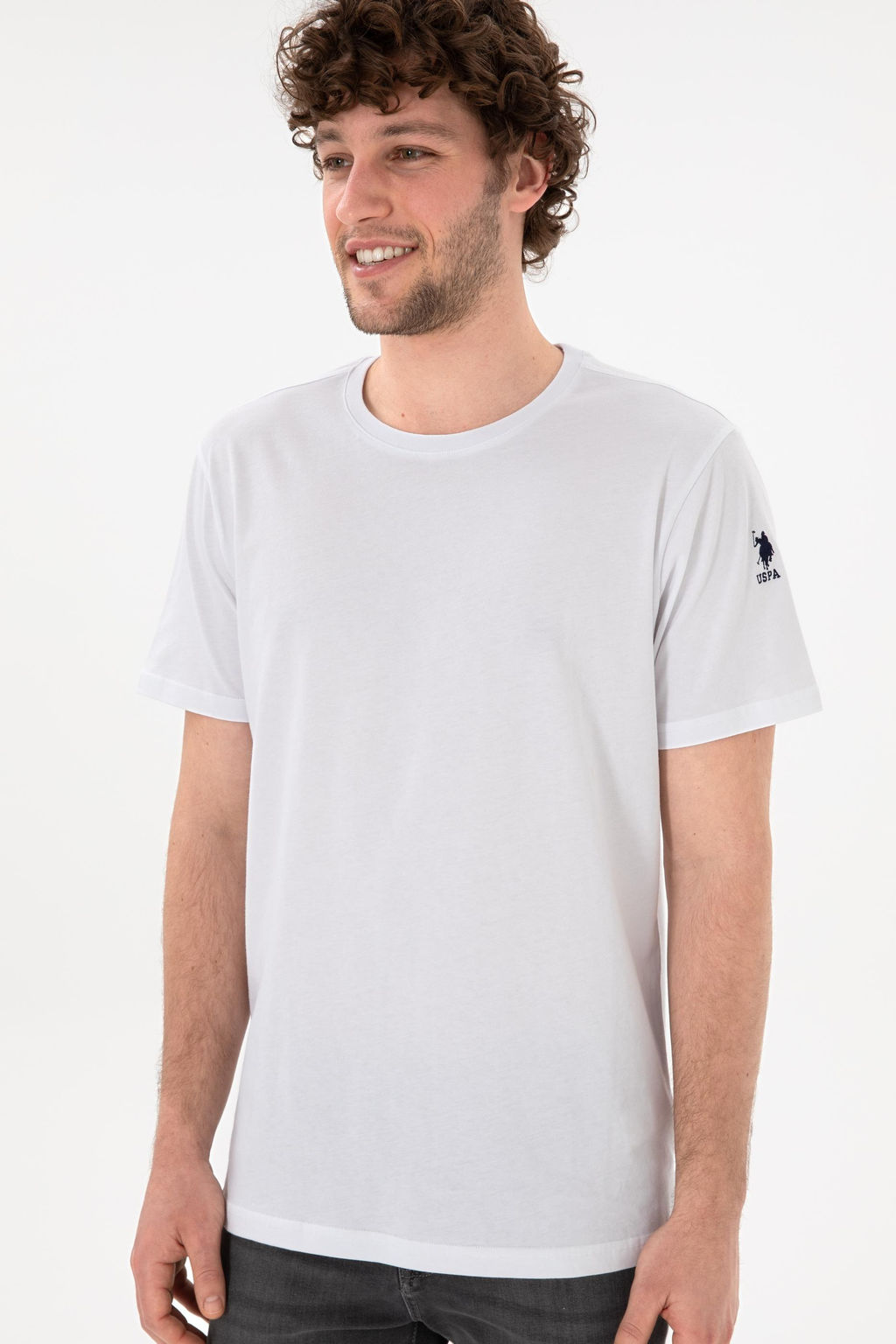 Erkek Regular Fit Bisiklet Yaka Beyaz Basic Ti__rt Sepette S_rpriz _ndirim - U.s. polo assn фото 4