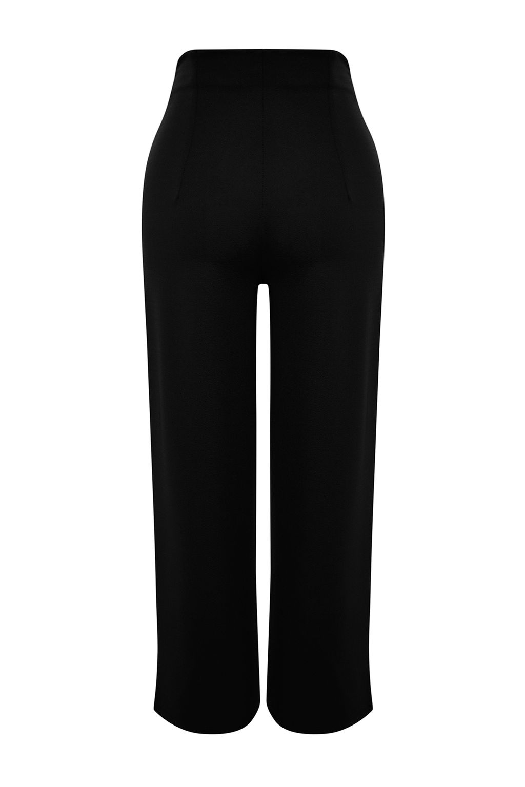Siyah Culotte Fit Kesik Detayl? Yuksek Bel Pantolon TWOSS24PL00036