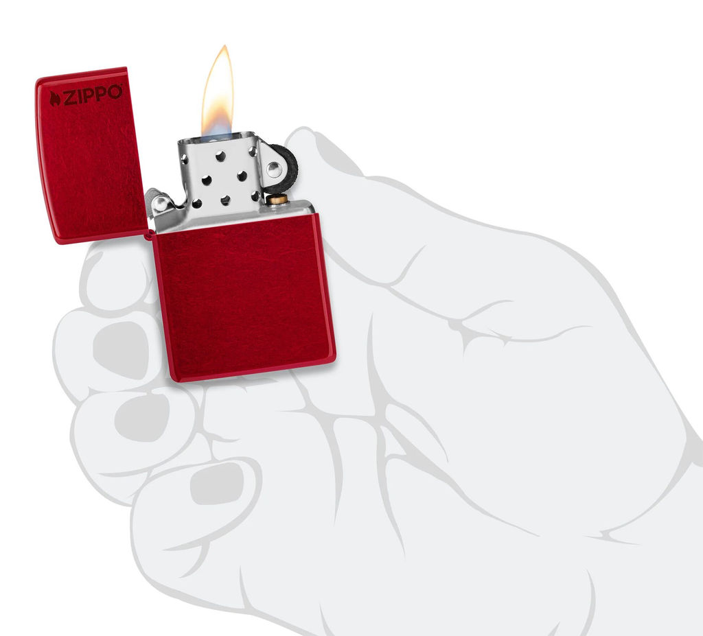 Зажигалка ZIPPO Логотип с покрытием Красное карамелизированное яблоко | Candy Apple Red 21063ZL  фото 5