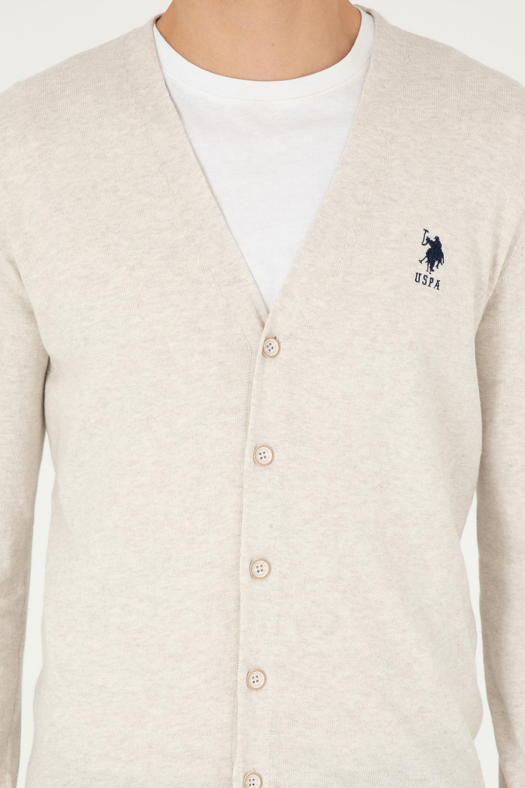 Мужской базовый трикотажный кардиган Stone Melange - U.s. polo assn фото 13