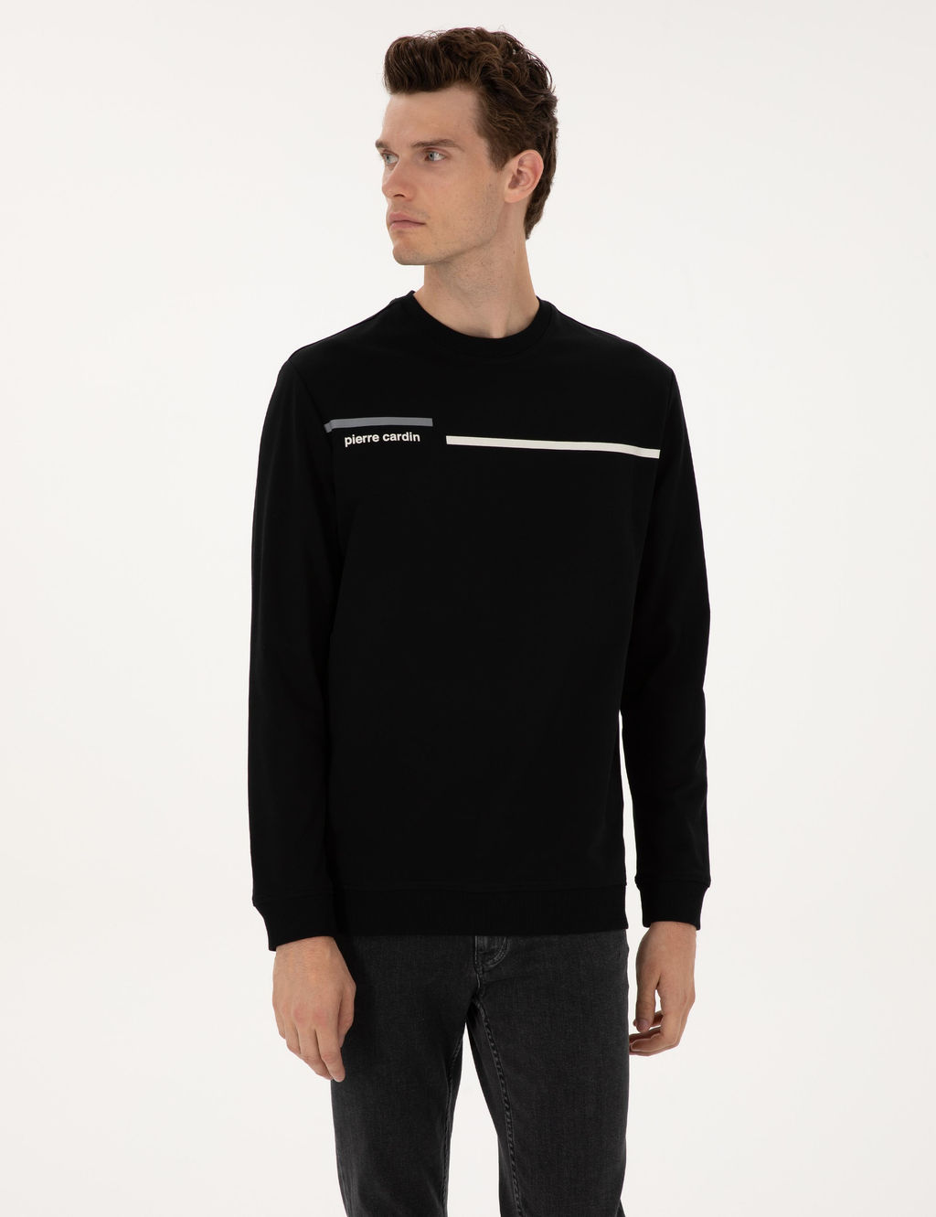 Siyah Regular Fit Sweatshirt - Pierre cardin фото 3