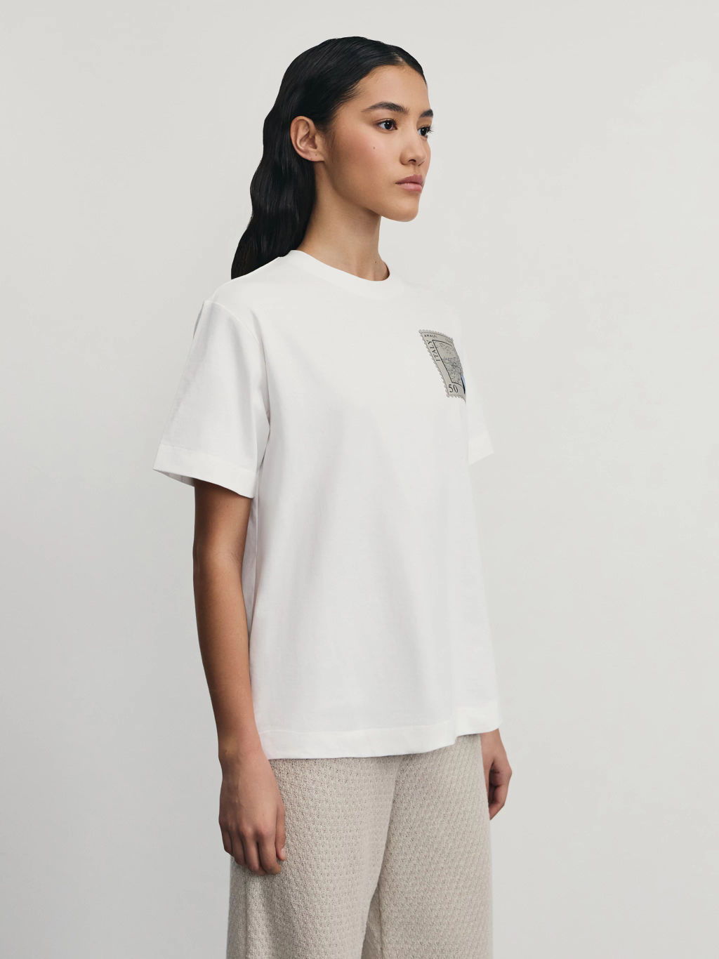 Футболка из хлопка с нашивками / Zarina  фото 4