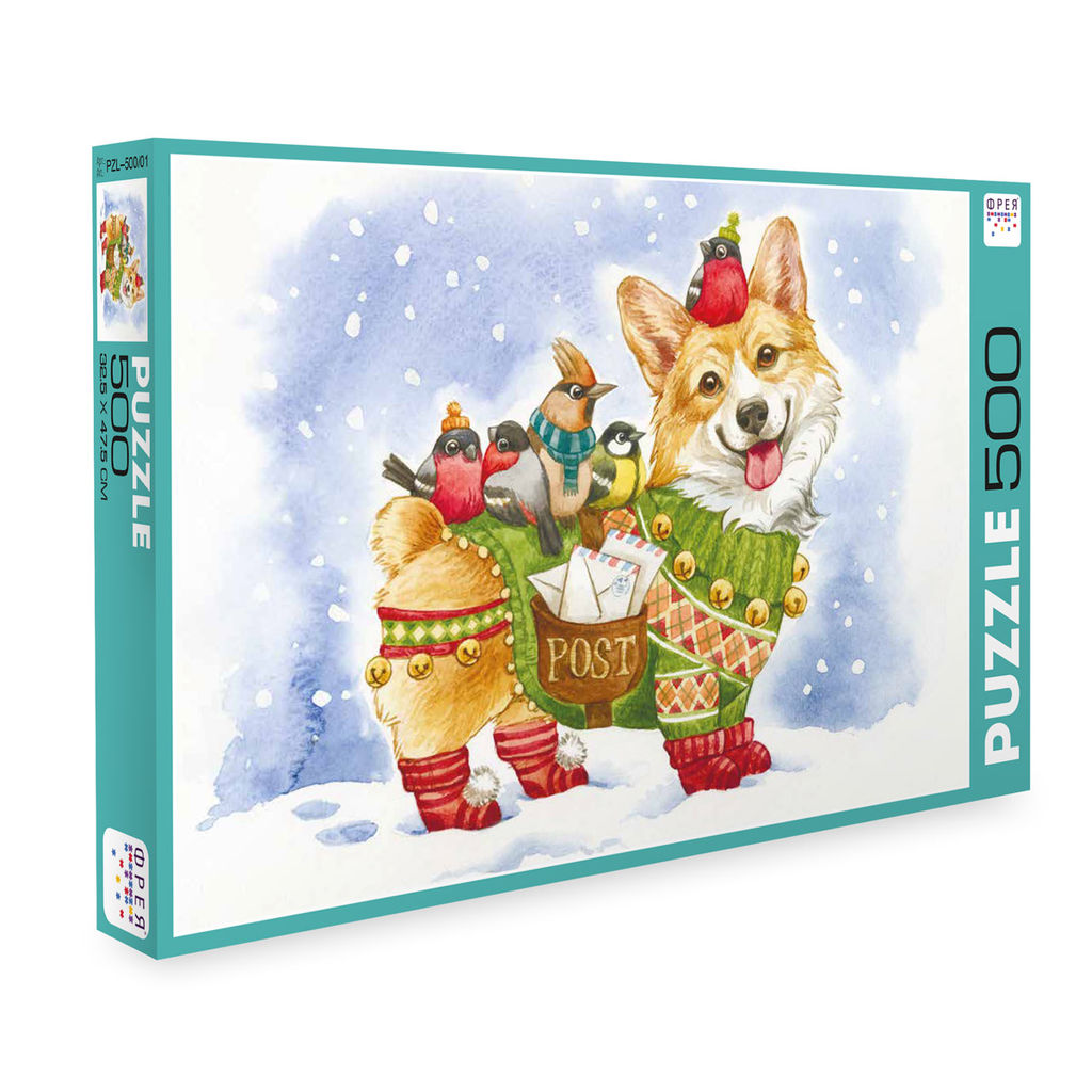ФРЕЯ Пазл 500 элемент. PZL-500/01 Корги с птичками
