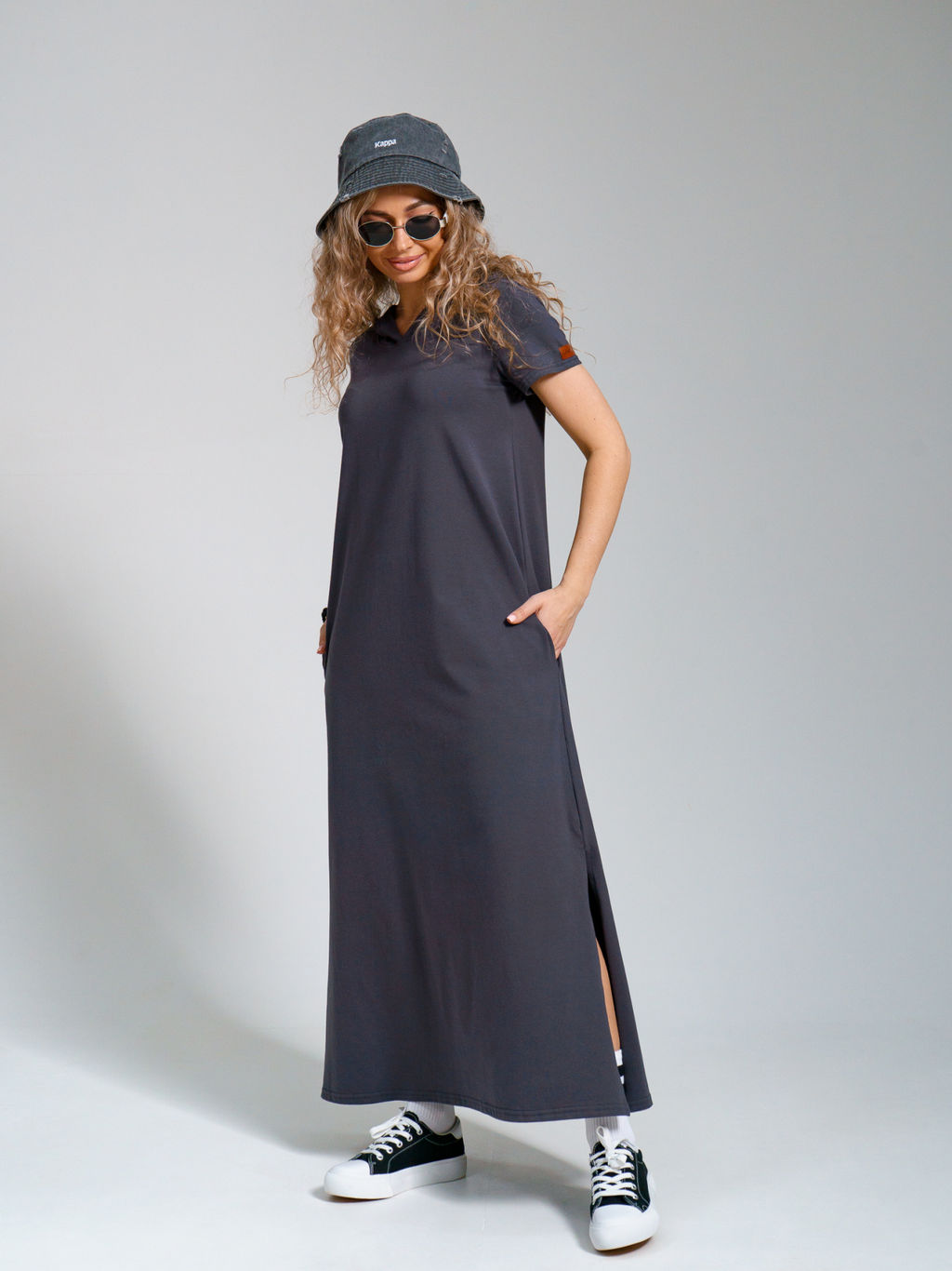 970 Платье-мантия "Серый"