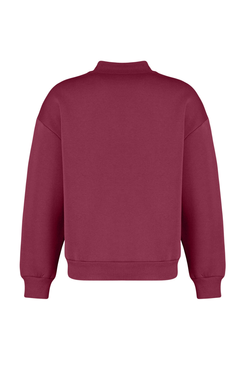 TRENDYOLMILLA Bordo Kal?n Ici Polarl? Fermuarl? Dik Yaka Oversize/Genis Kal?p Orme Sweatshirt TWOAW24SW00127  фото 8
