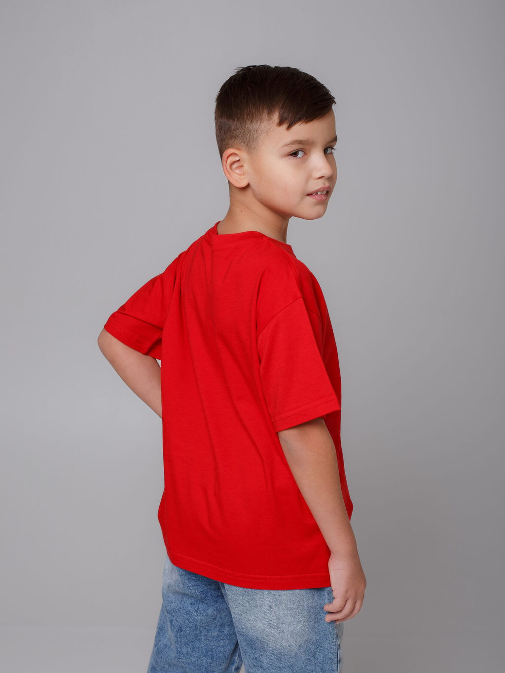 Набор детских Футболок базовая-2шт, цвет Красный, кулирка х/б100% - 5+ фото 2