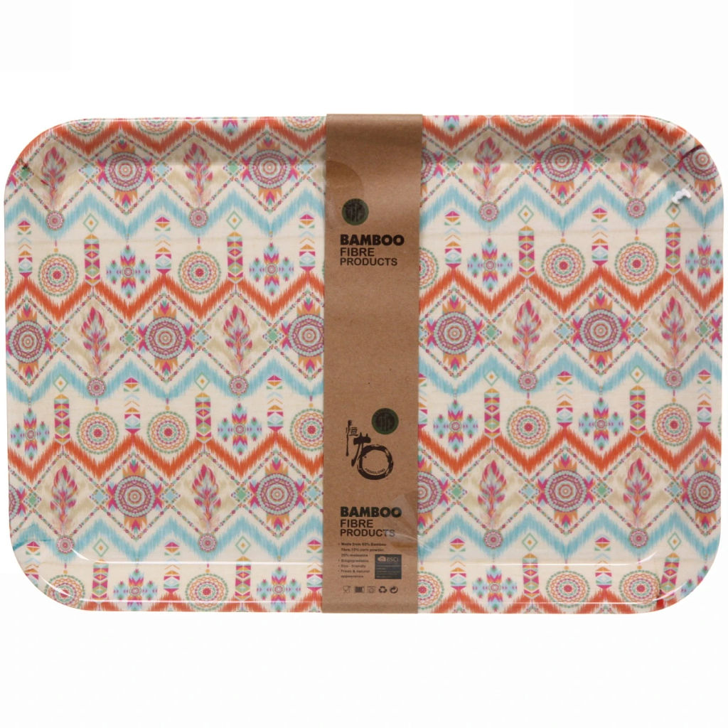 Поднос бамбуковый "Eco Life" 38,5*27см, орнамент