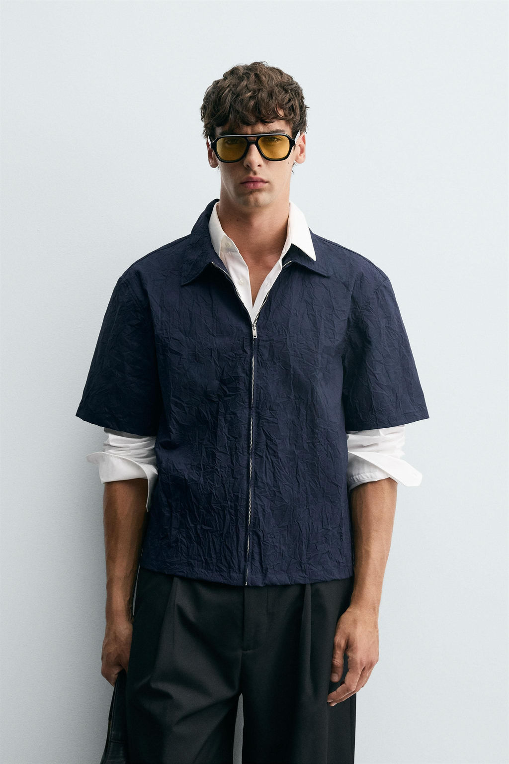 CREASED-EFFECT ZIP-UP SHIRT - Zara фото 2