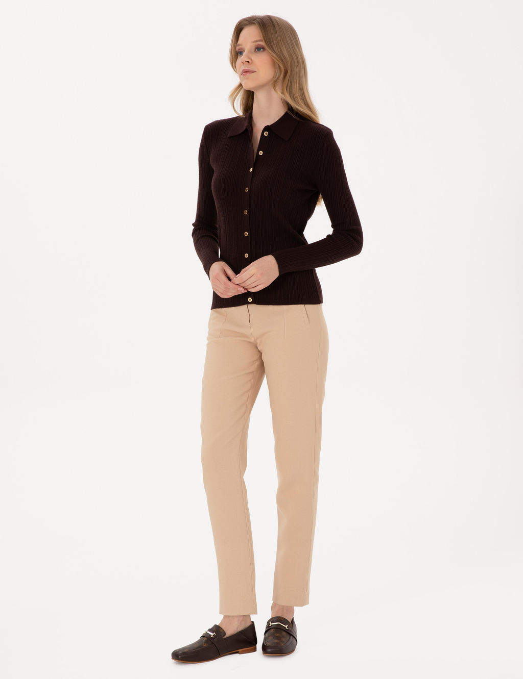 Kahverengi Slim Fit Triko H_rka - Pierre cardin фото 4