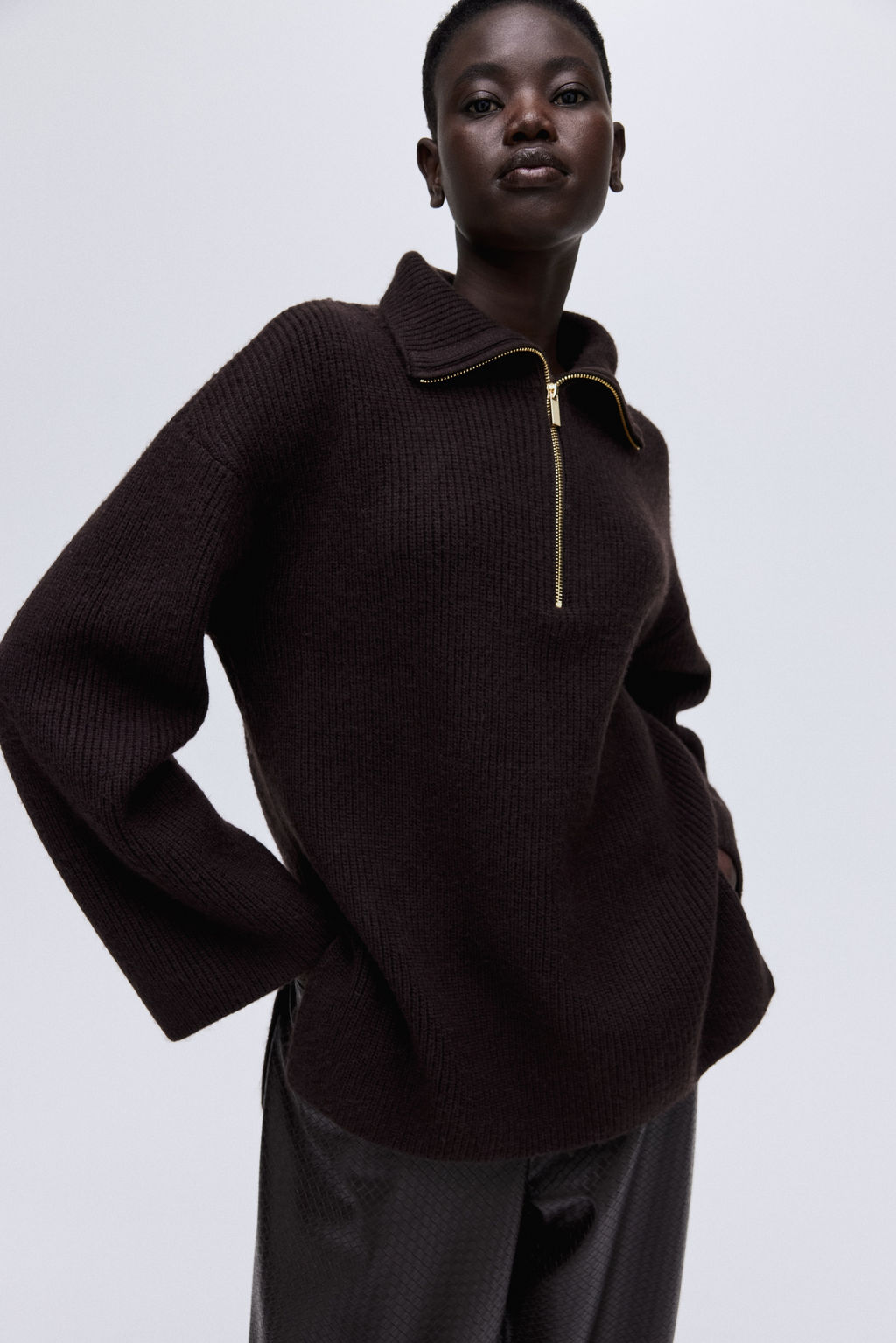 Jersey en punto de canal? con media cremallera - H&m фото 4