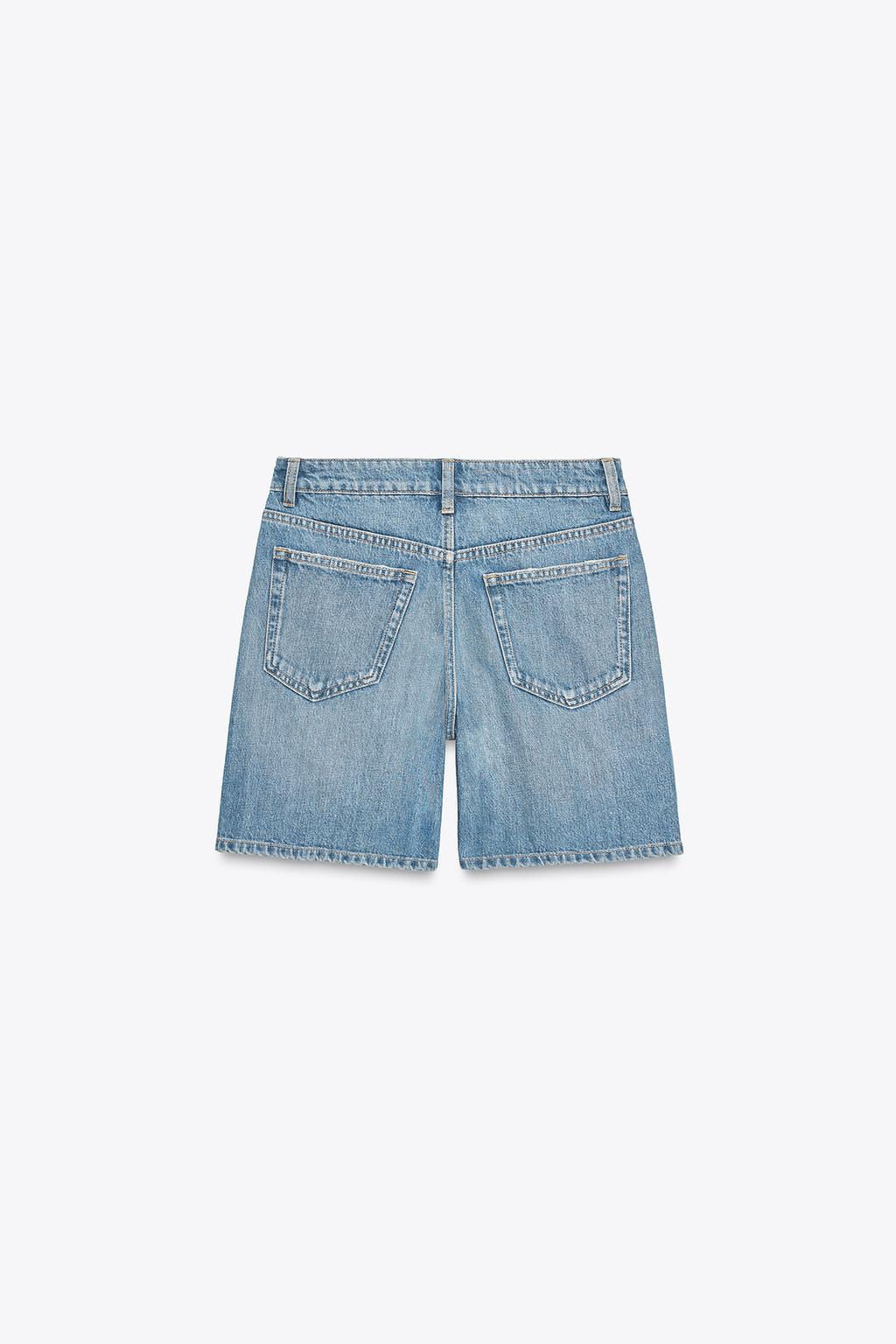 TRF MID-RISE DENIM BERMUDA SHORTS - Zara фото 18