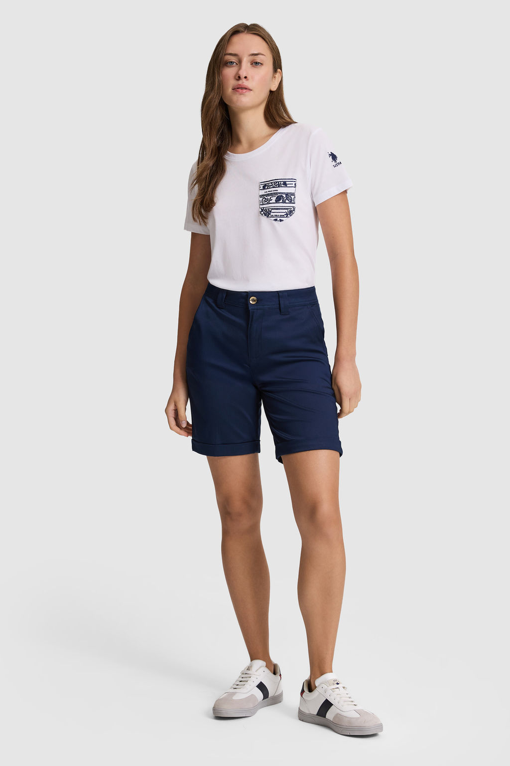 Kad_n Beyaz Bisiklet Yaka Ti__rt - U.s. polo assn фото 4