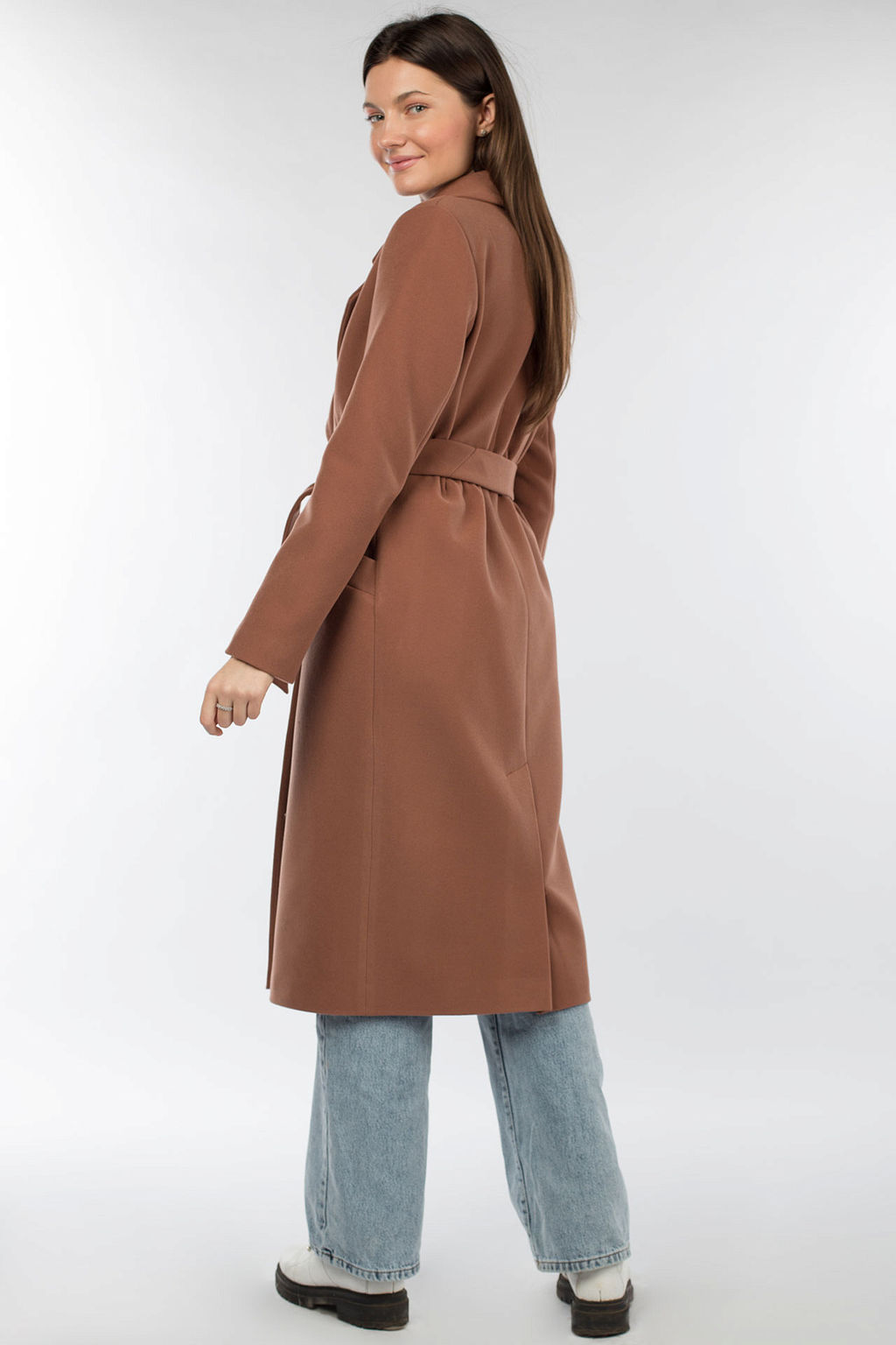 Пальто женское демисезонное (пояс) - El podio фото 4