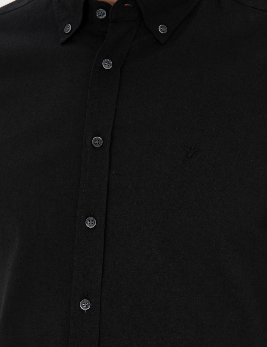 Siyah Slim Fit Keten Kar___ml_ K_sakol G_mlek