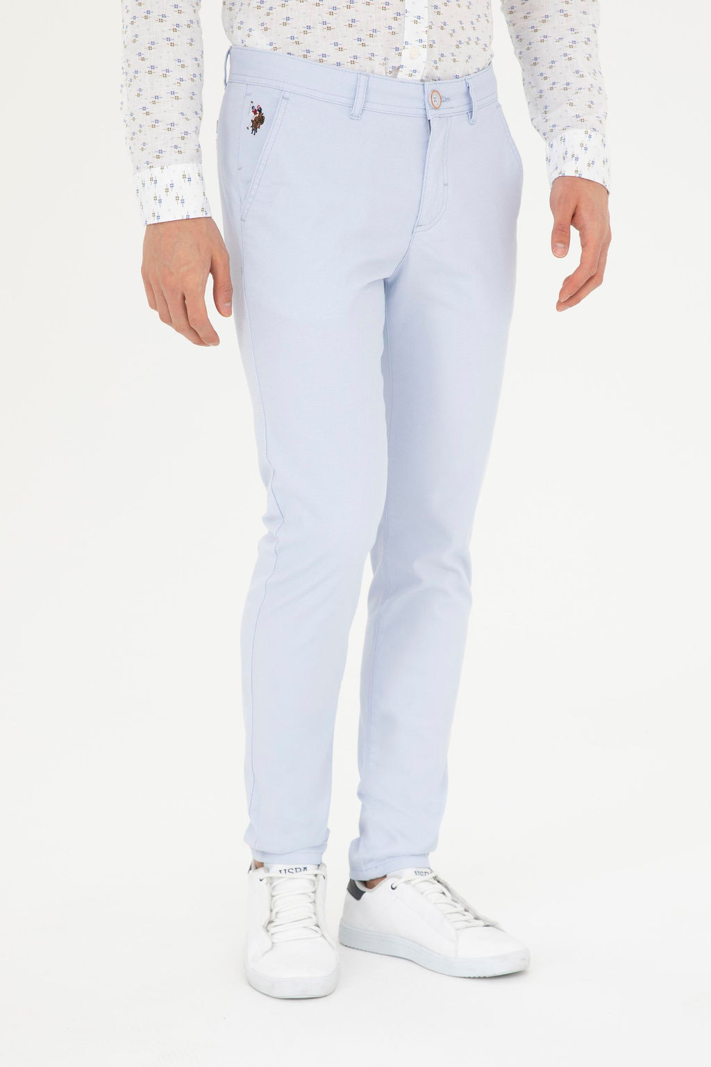 Мужские светло -голубые холст / брюки Chino Сюрприз в корзине - U.s. polo assn фото 2