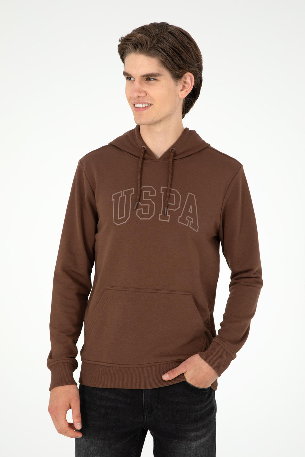Мужской коричневый базовый свитшот - U.s. polo assn фото 3
