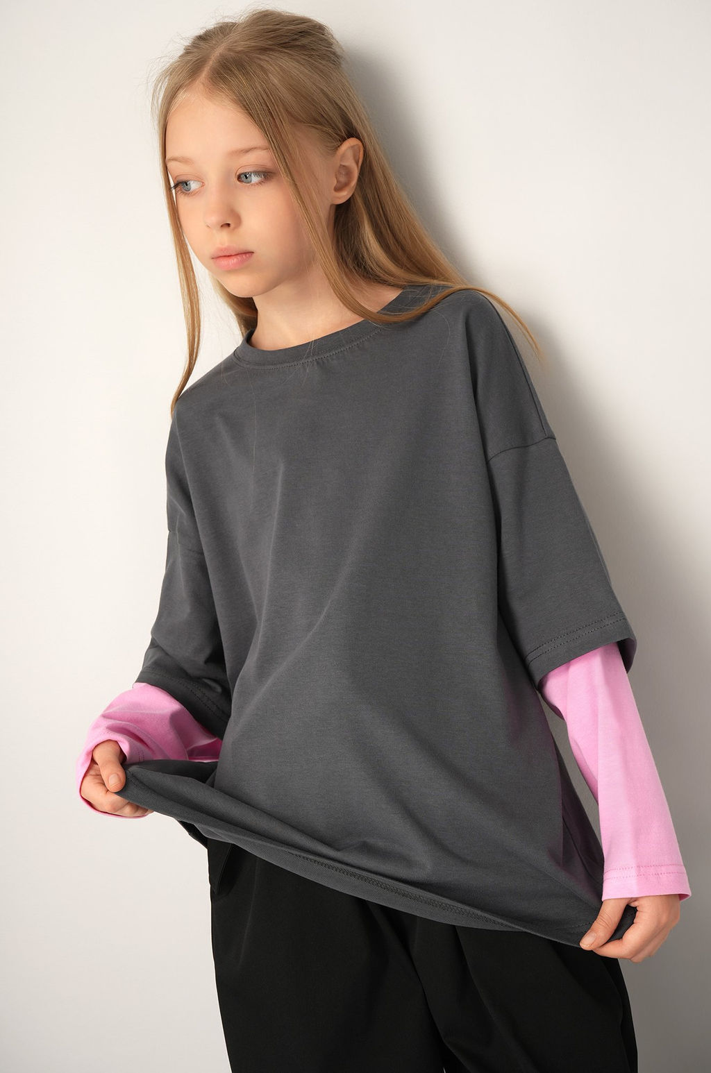 Лонгслив с двойным рукавом для девочки Happyfox