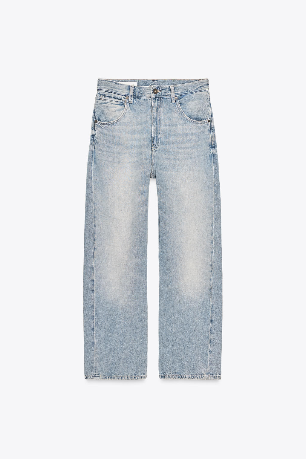TRF OVERSIZED SHIFTED SEAM MID-WAIST JEANS - Zara фото 7