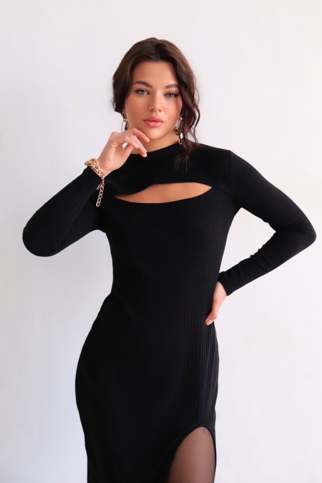 Martichelli Платье чёрное с вырезом фото 2