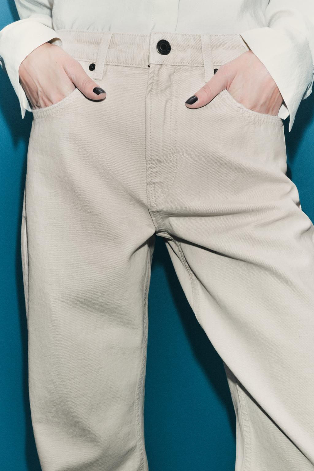 ZW COLLECTION STRAIGHT-LEG MID-RISE JEANS - Zara фото 3