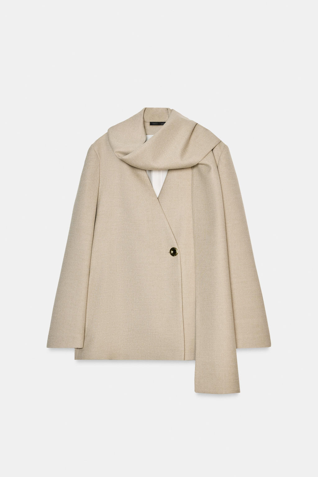 BLAZER WITH DRAPED NECK - Zara фото 16