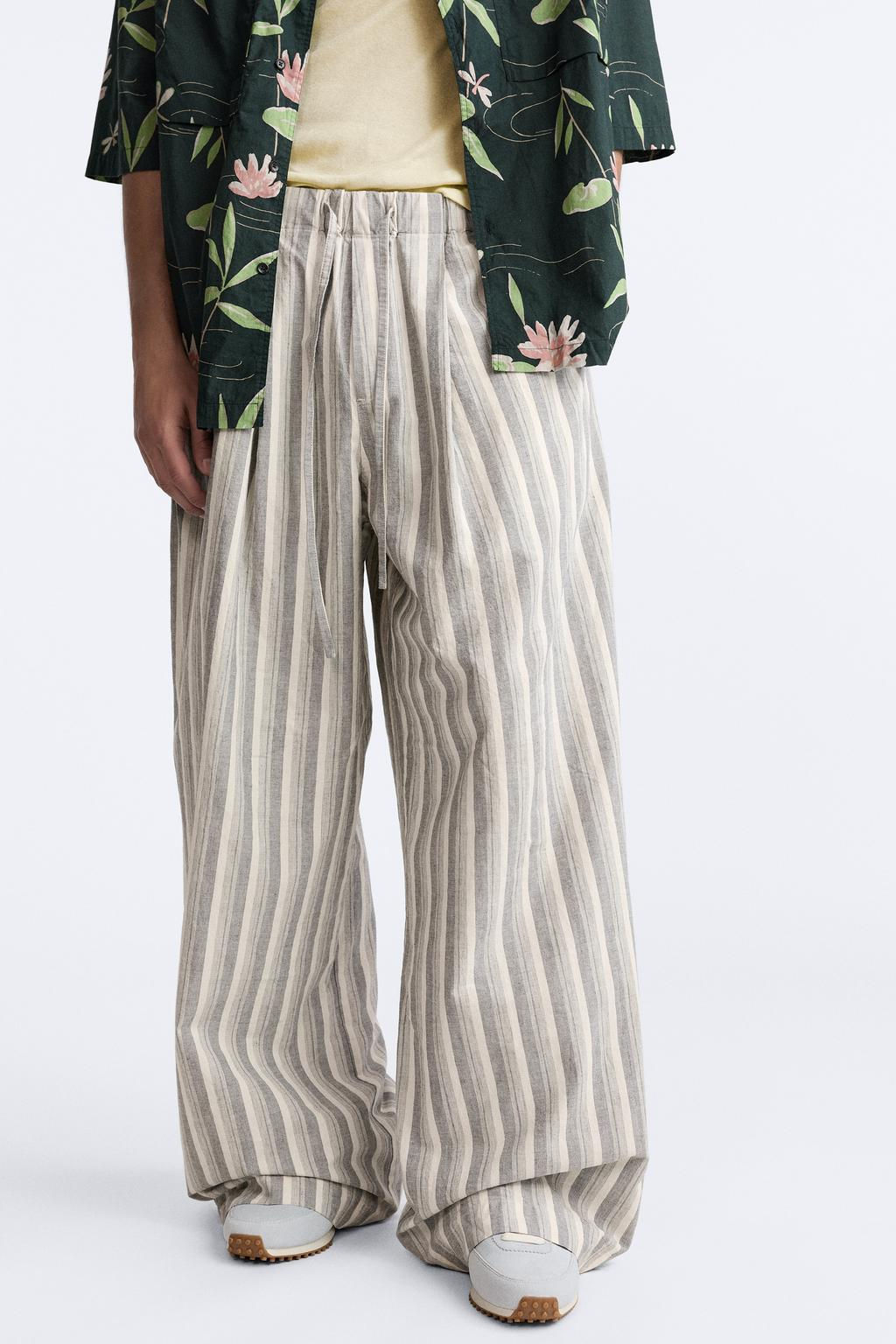 WIDE-FIT STRIPED TROUSERS - LIMITED EDITION - Zara фото 5