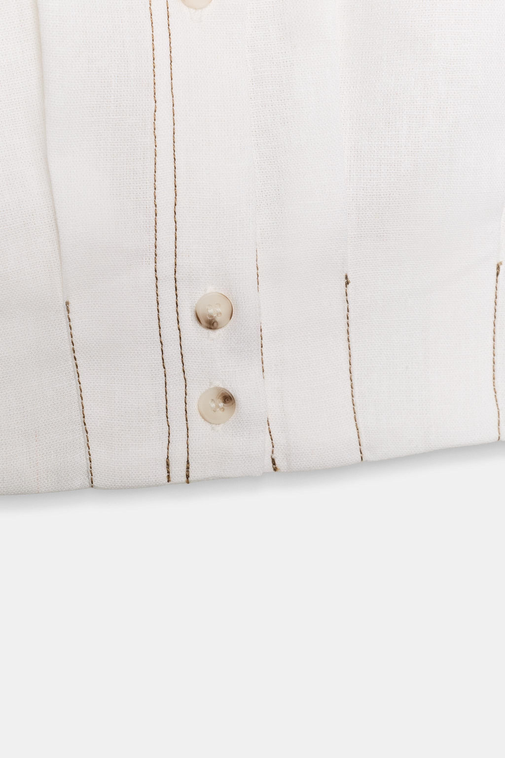 TOP PESPUNTES CON LINO / Blanco