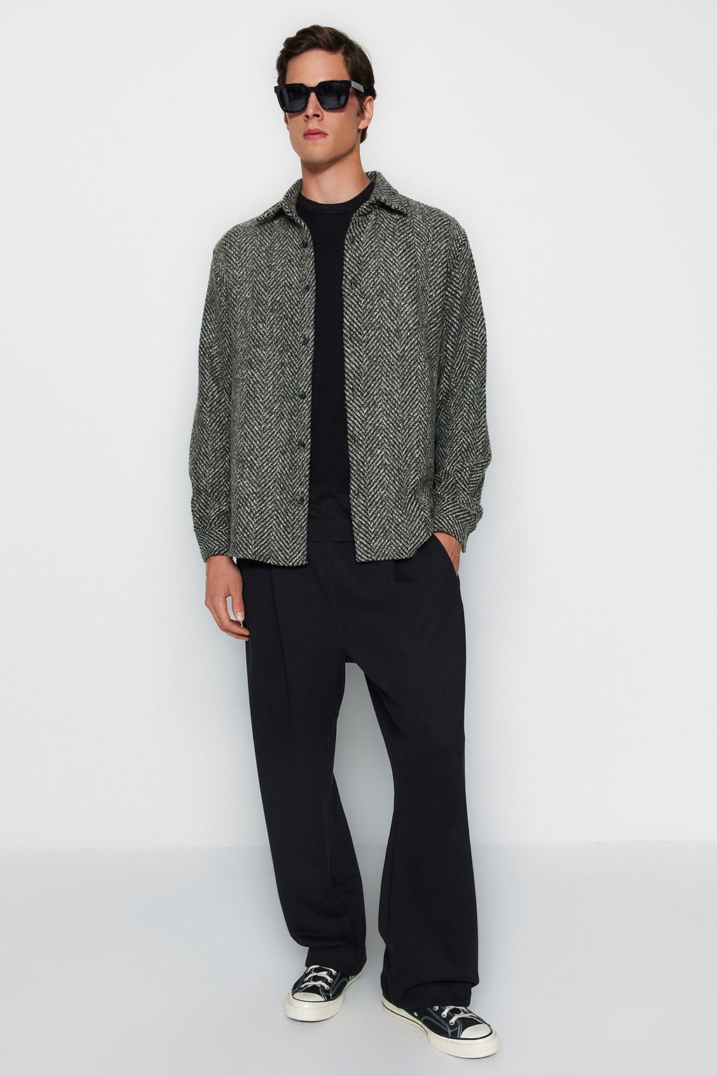 Haki Unisex Relaxed Fit Bal?ks?rt? Desenli K?sl?k Gomlek TMNAW24GO00054 - Trendyolmilla фото 3
