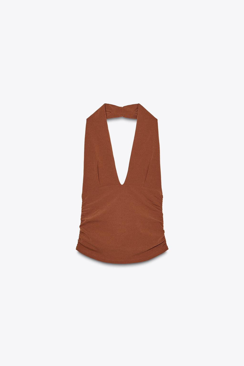 GATHERED HALTERNECK TOP - Zara фото 18