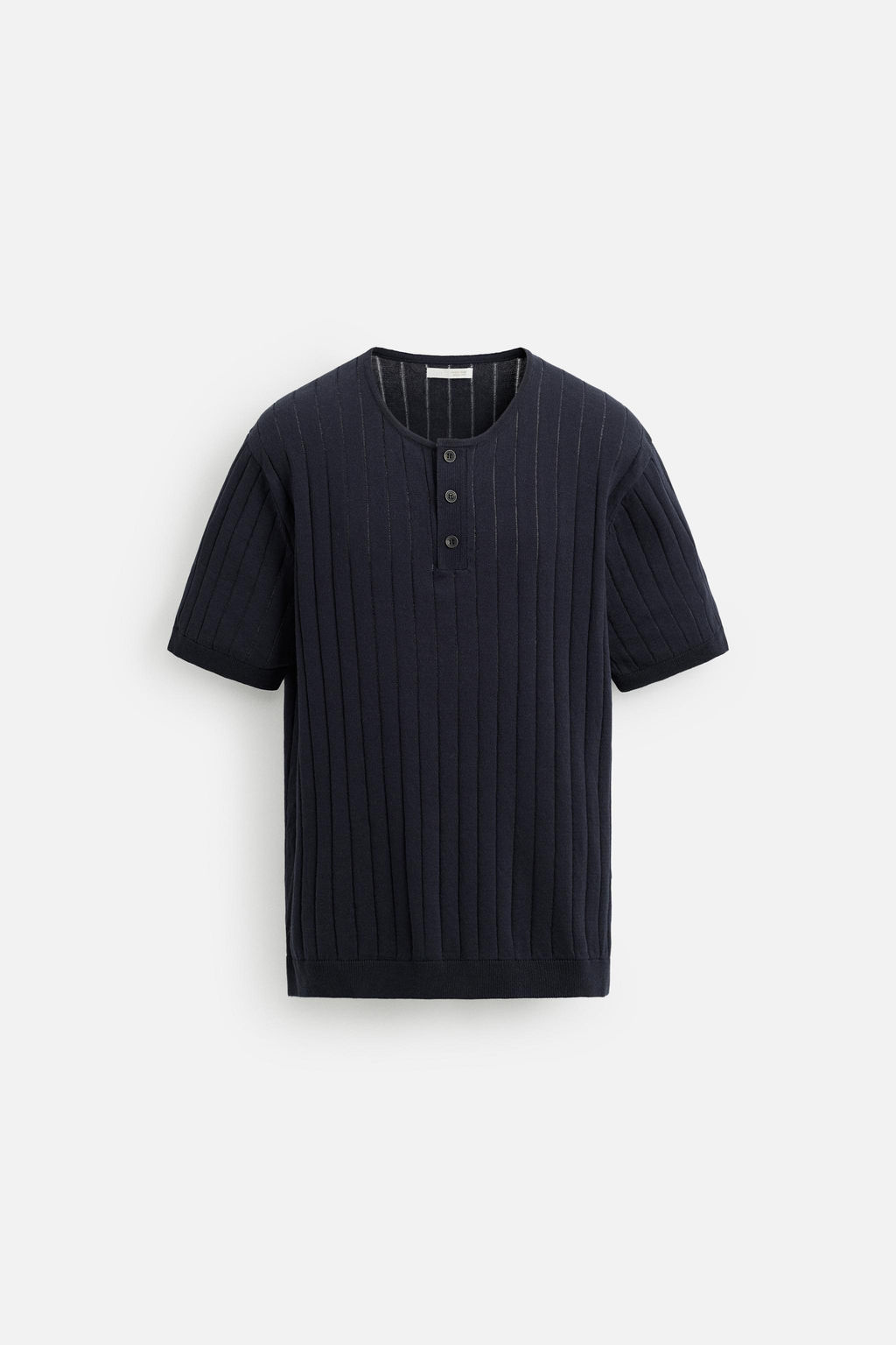 BUTTON-NECK KNIT T-SHIRT - Zara фото 7