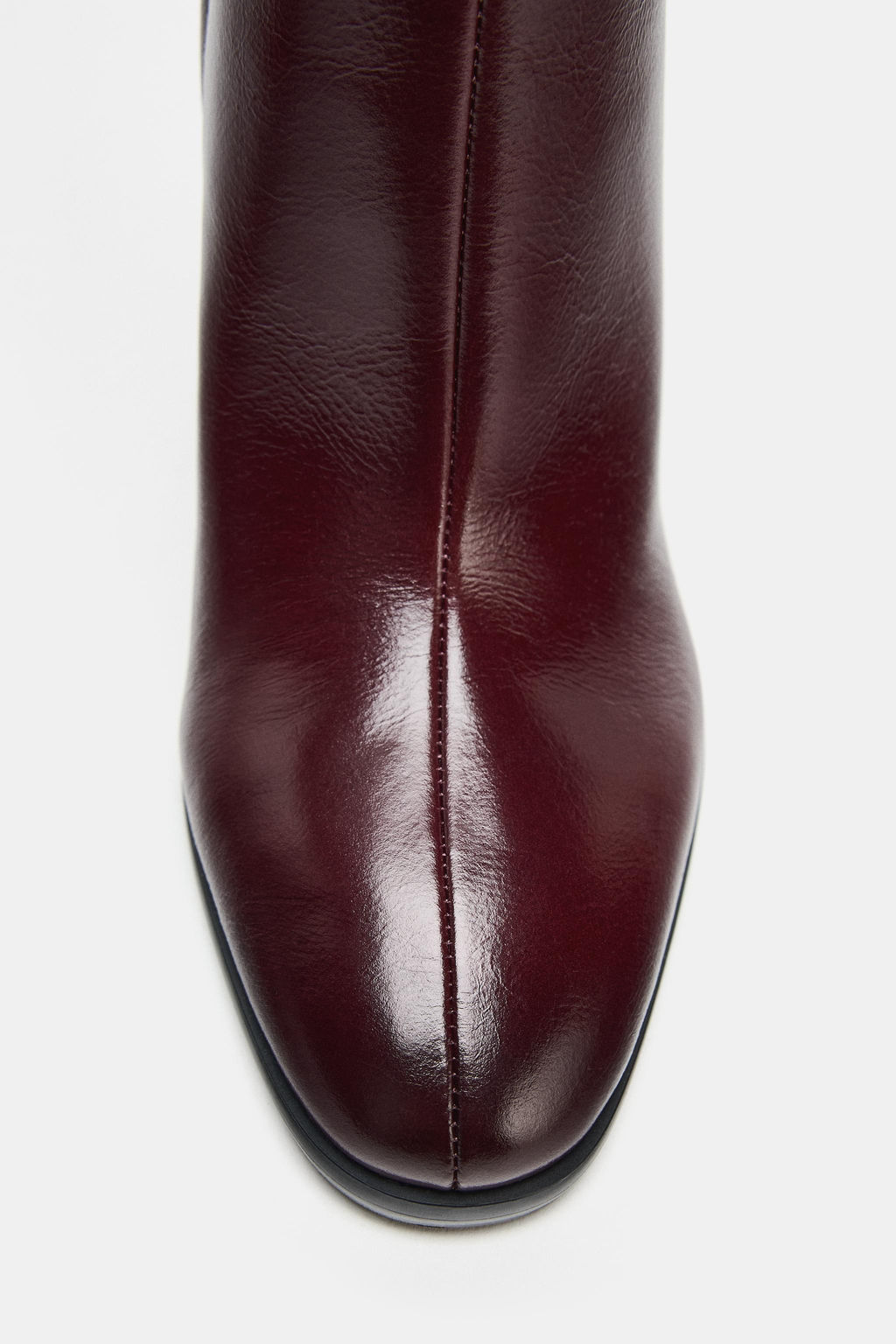 LEATHER BLOCK HEEL BOOTS - Zara фото 7