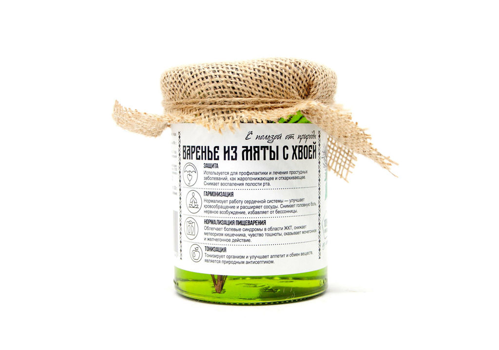 Варенье из Мяты с хвоей баночка 530 г Крафт упаковка
