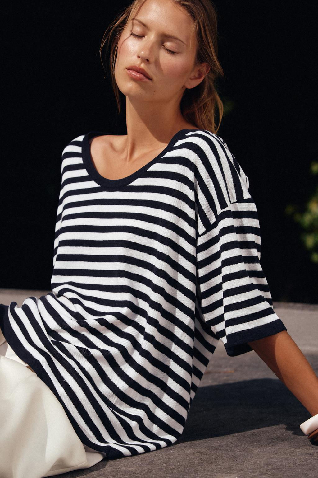 OVERSIZED KNIT SHORT SLEEVE TOP - Zara фото 6