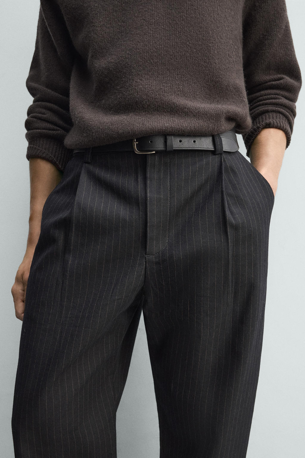 RELAXED FIT PINSTRIPE TROUSERS - Zara фото 5