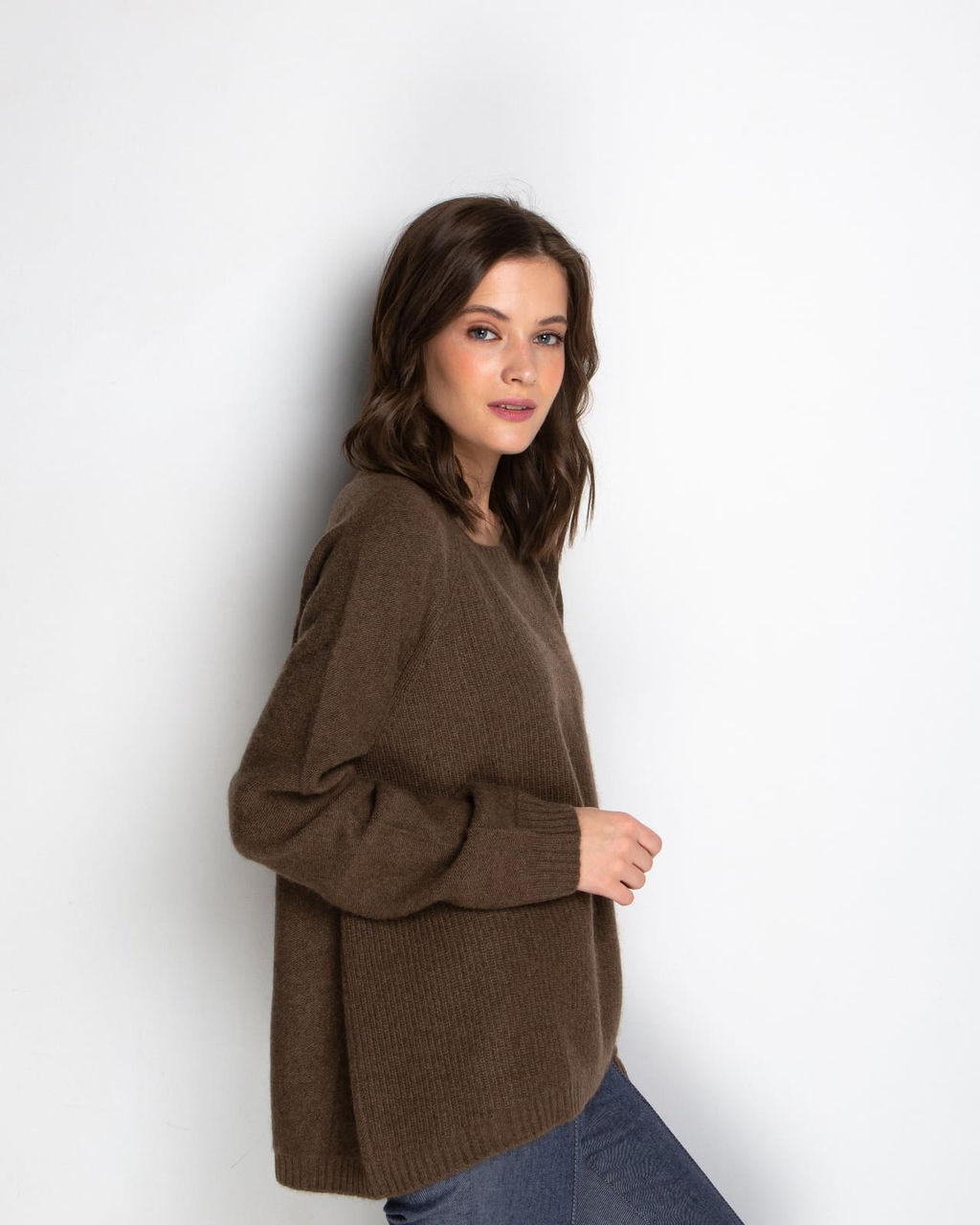 Джемпер из пуха яка 3004 коричневый