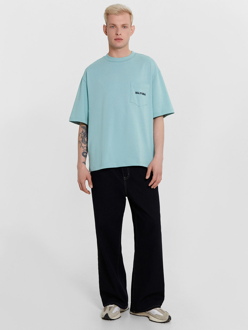 Футболка мужская голубая с вышивкой all right - Mark formelle фото 3