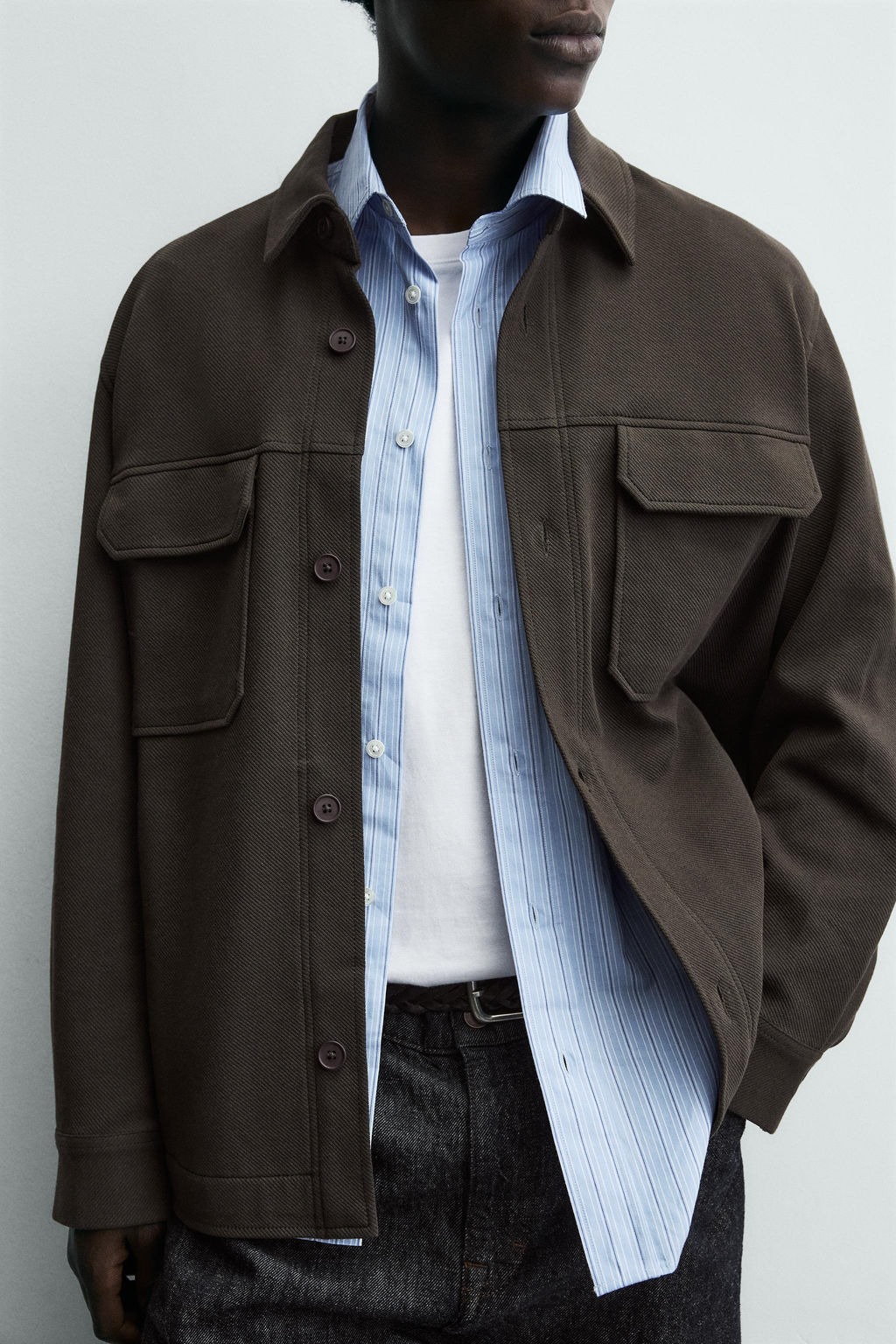 SOBRECAMISA ESTRUCTURA CONFORT / Marr?n oscuro - Zara фото 6