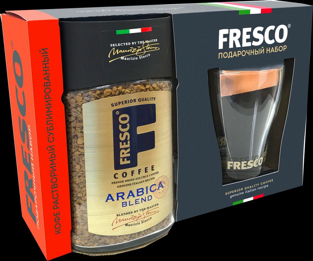 Fresco. Подарочный набор Arabica Blend + кружка 100 гр. карт.упаковка