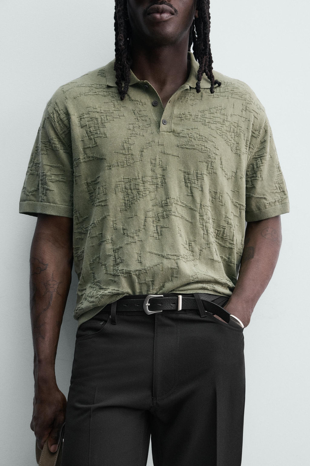 POLO PUNTO RELAXED FIT JACQUARD / Verde - Zara фото 6