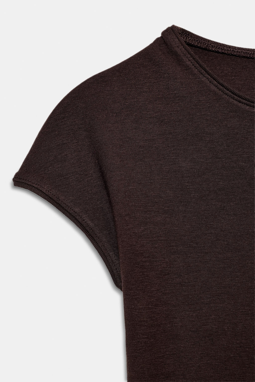 CAMISETA CROPPED MANGA CORTA / Marr?n - Zara фото 5