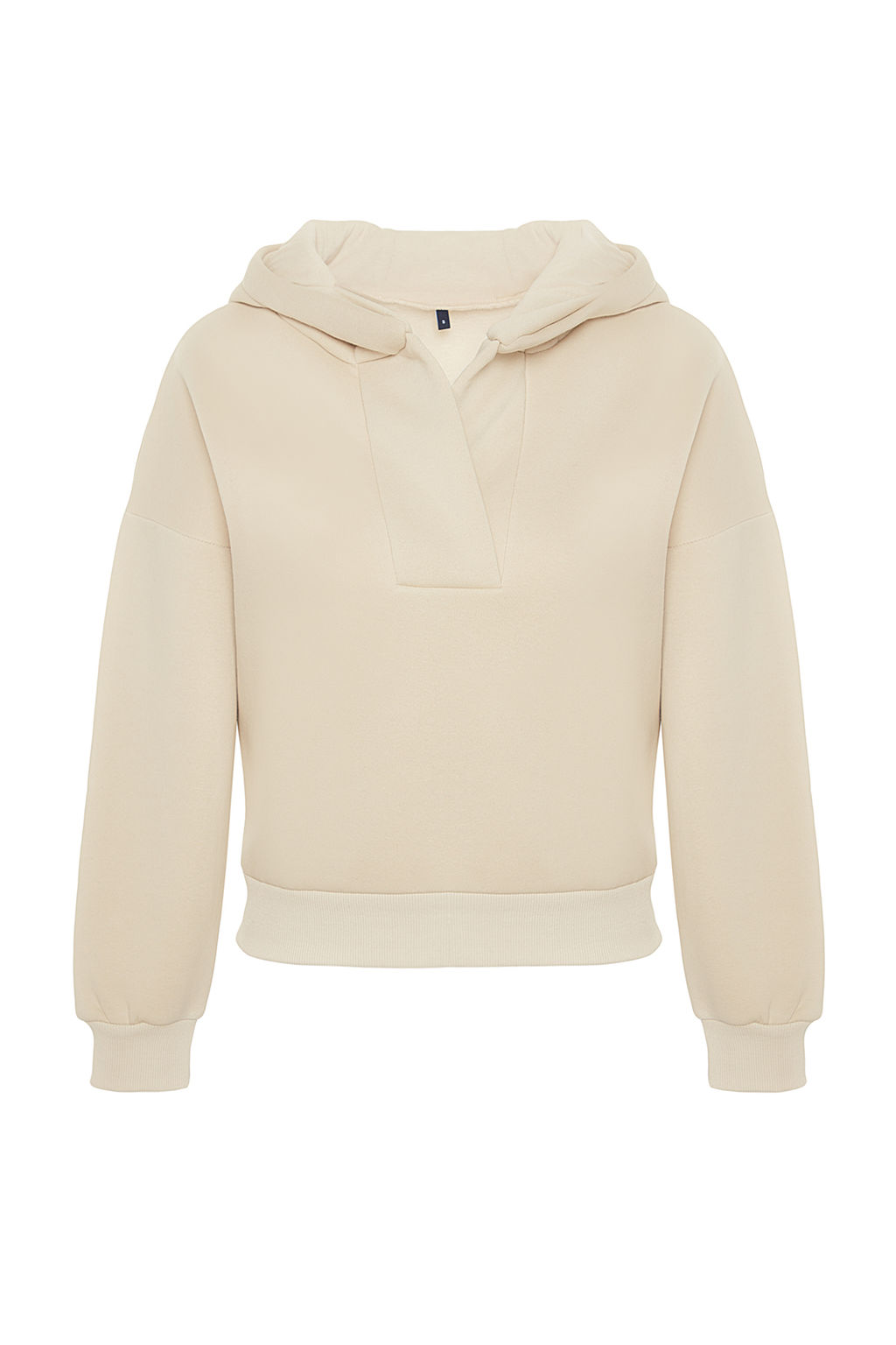 Tas Kal?n Ici Polarl? Kapusonlu Rahat Kesim Crop Orme Sweatshirt TWOAW24SW00065 - Trendyolmilla фото 6