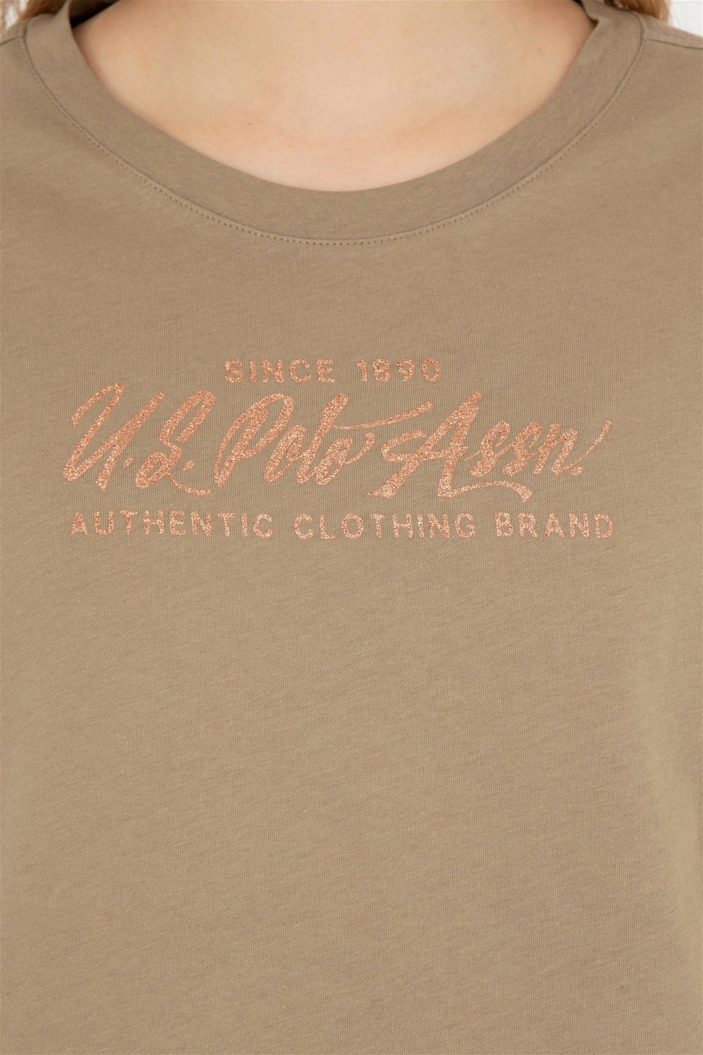Женская футболка цвета хаки - U.s. polo assn фото 7