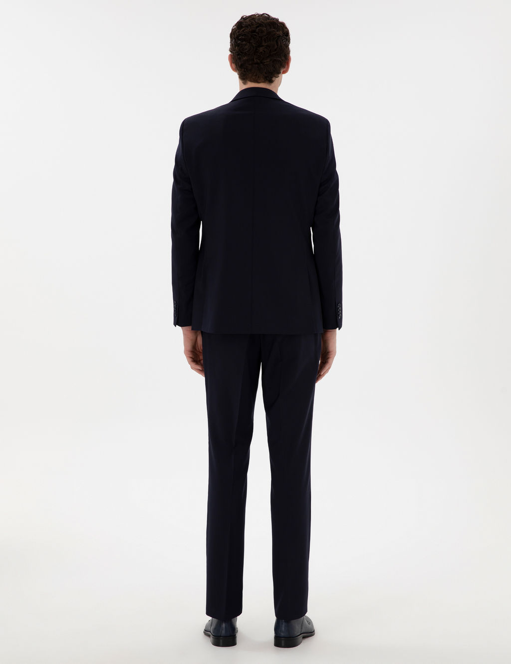 Lacivert Slim Fit Y_n Tak_m Elbise