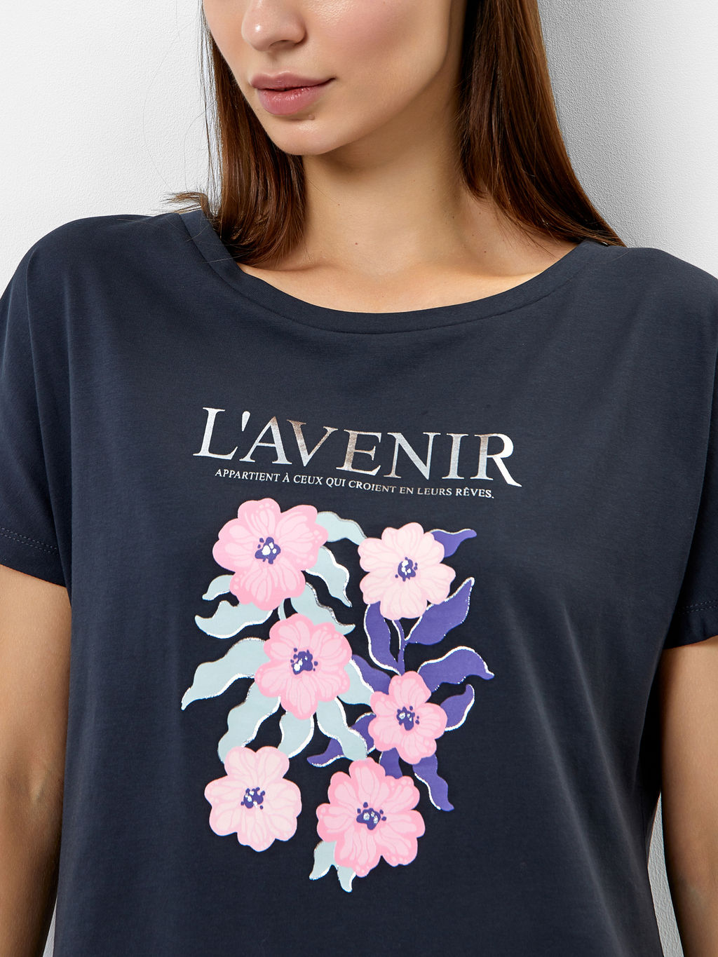 Комплект женский (бриджи, джемпер) в сером оттенке с цветами - Mark formelle фото 5