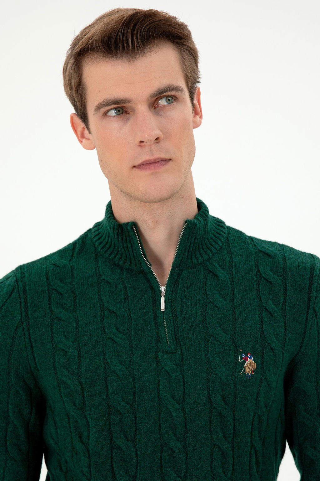 Мужской темно-зеленый свитер - U.s. polo assn фото 2